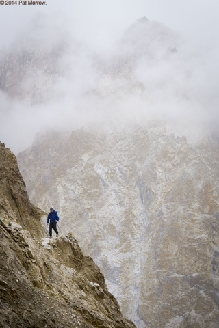 Bill Hanlon on trek to 4700 m Shimshal Pass from Shimshal village, Hunza Valley, Karakoram Range, Pakistan