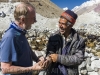 Bill Hanlon, Basic Health Int'l, and KADO rep Imran Khan interview shepherds during mobile health clinic near Zood Khun village, Chipurson Valley, tributary of Hunza Valley, Pakistan